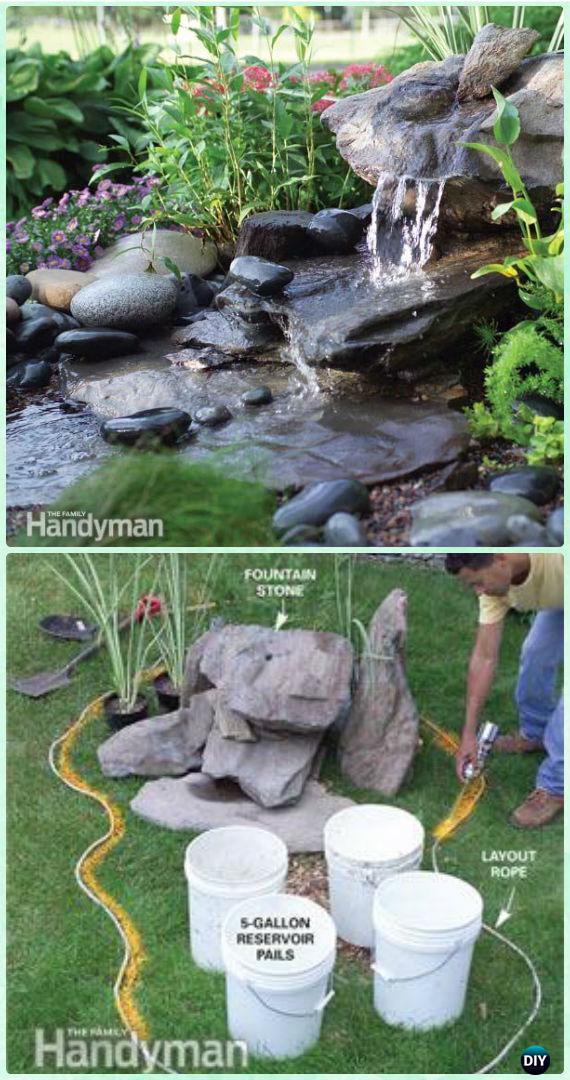DIY Low-Maintenance Water Fountain Instruction - DIY Fountain Landscaping Ideas & Projects