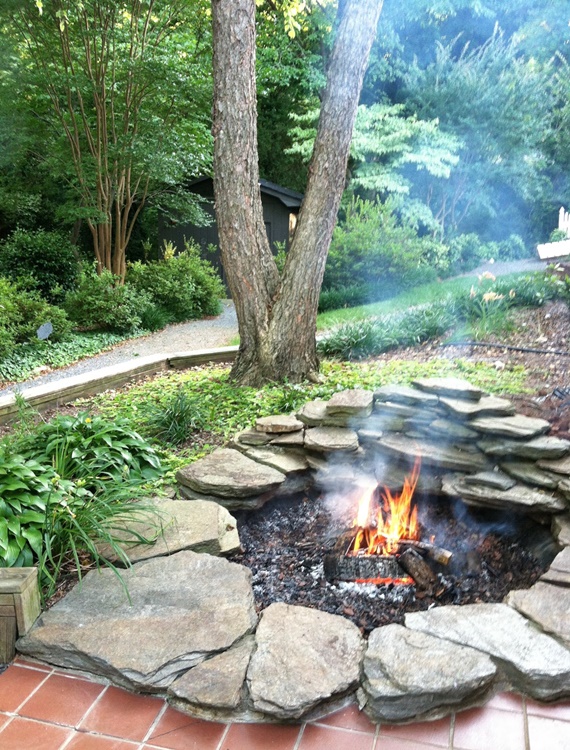 DIY Pond Refill Firepit - DIY Garden Firepit Patio Projects [Free Plans]