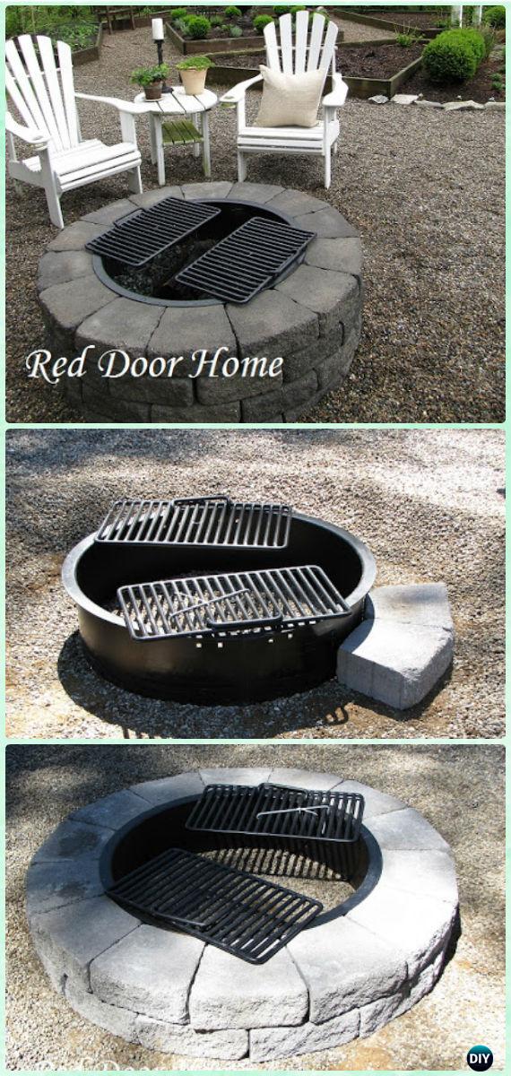 DIY Quick Block Firepit Instruction - DIY Garden Firepit Patio Projects [Free Plans]