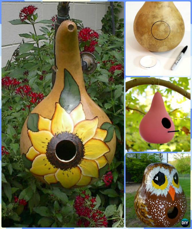 DIY Gourd Bird House Instruction-DIY Gourd Craft Projects 