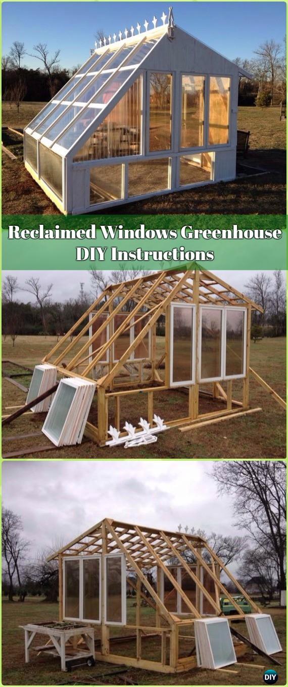 DIY Reclaimed Windows Greenhouse Instructions -18 DIY Green House Projects Instructions