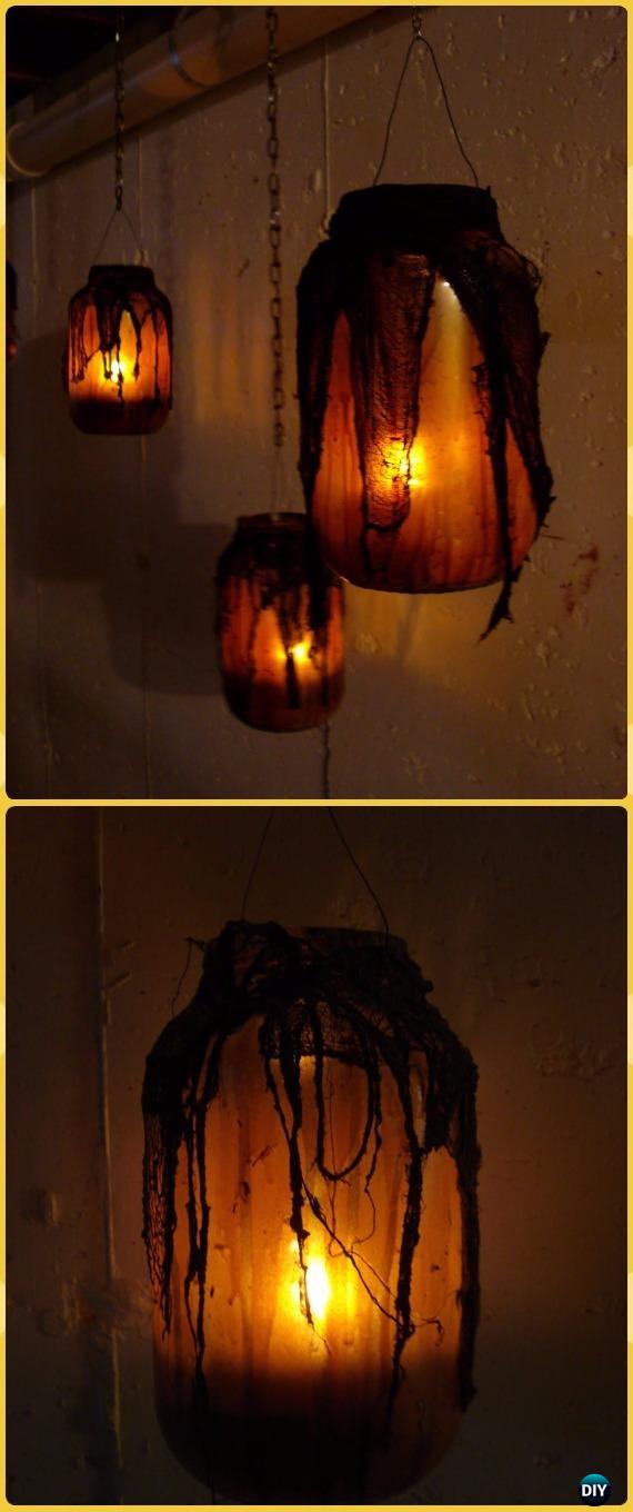 DIY Orange Glow Witch Mason Jar Tutorial- DIY Halloween Mason Jar Craft Ideas Projects