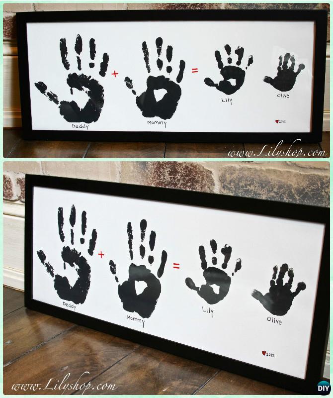 DIY Family Baby Handprint Art Instruction - DIY Handprint Craft Gift 