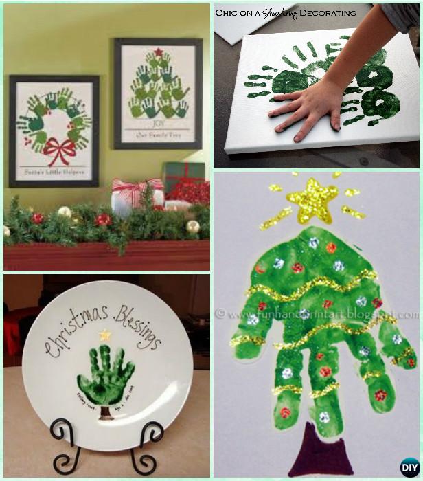 DIY Handprint Christmas Tree Instruction - DIY Handprint Craft Gift Ideas