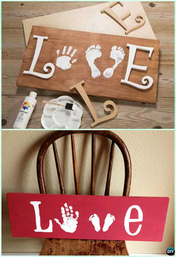 DIY Handprint Love Sign Instruction - DIY Handprint Craft Gift Ideas