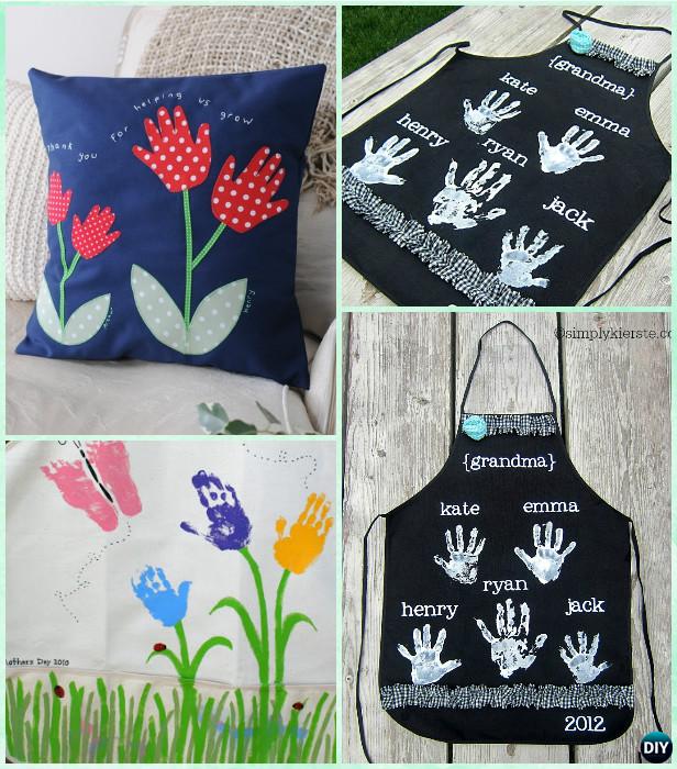 DIY Handprint Fabric Pillow Apron Instruction - DIY Handprint Craft Gift Ideas
