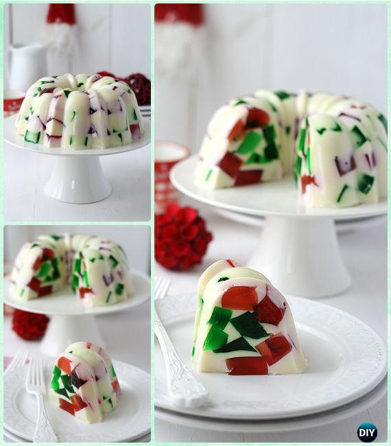 Stained Broken Glass Jello Cake Recipe -DIY Holiday Jello Shot Recipes for Christmas