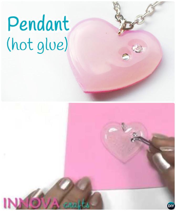 DIY Hot Glue Heart Pendant--Hot Glue Gun Crafts Ideas