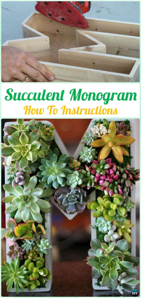 DIY Succulent Monogram Letter Instruction- DIY Indoor Succulent Garden Ideas Projects