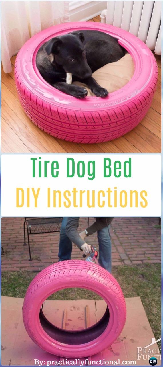 DIY Tire Dog Bed Instructions - DIY Old Tire Furniture Ideas