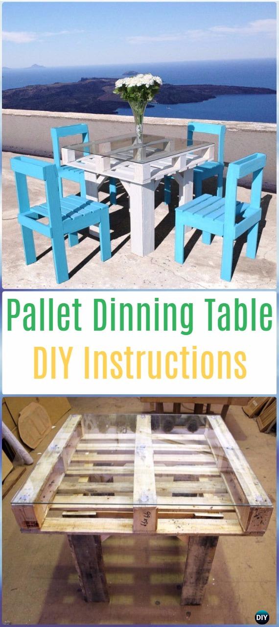 DIY Pallet Table Dinning Set Instructions - DIY Outdoor Table Ideas & Projects Free Plans
