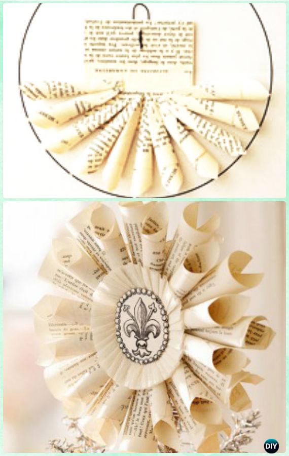DIY Newspaper Dahlia Flower Ornament Instruction- DIY Paper Christmas Tree Ornament Craft Ideas