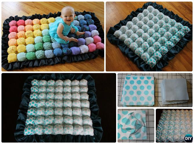 DIY Bubble Quilt Sew Pattern Puff Blanket Biscuit Quilt Sew Pattern Instruction - video