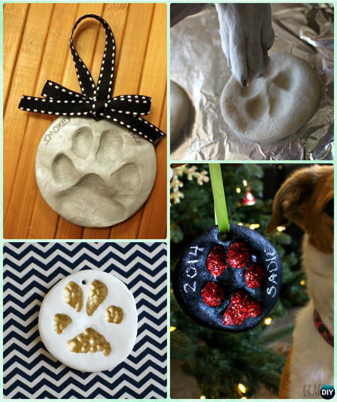 DIY Puppy Paw Print Salt Dough Christmas Ornament Instruction --Paw Print Craft Ideas Projects 