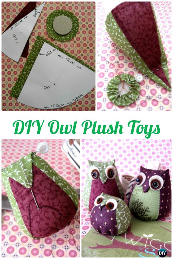 DIY Owl Plush Toy Instructions-DIY Sew Owl Craft Projects