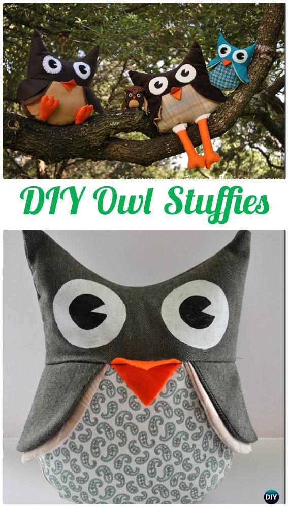 DIY Owl Stuffies Free Template Instructions-DIY Sew Owl Craft Projects