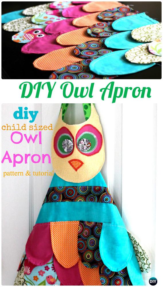 DIY Owl Apron Free Template Instructions-DIY Sew Owl Craft Projects