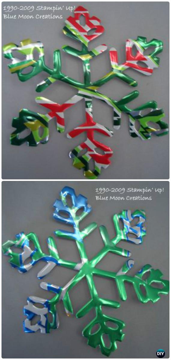 DIY Tin Can Snowflake Instructions - DIY Snowflake Craft Ideas Projects 