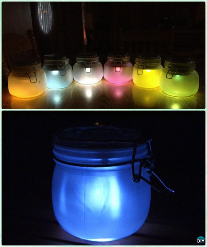 DIY Colored Mason Jar Solar Lantern Light Tutorial- DIY Solar Inspired Solar Light Lighting Ideas