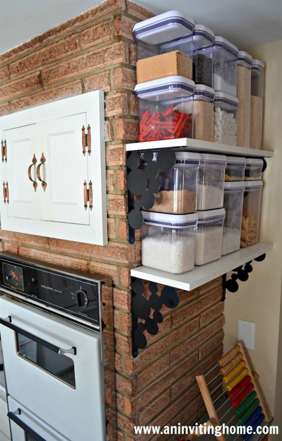 Extra Mounted Corner Shelf Storage - DIY Space Saving Hacks to Organize Your Kitchen