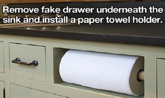 Paper Towel Holder Under Sink - DIY Space Saving Hacks to Organize Your Kitchen