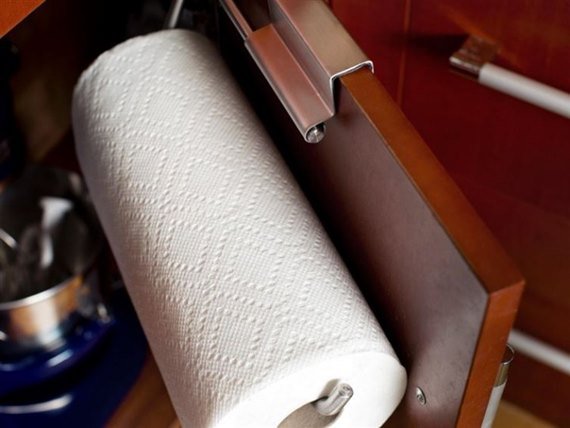 Over the Door Paper Towel Holder - DIY Space Saving Hacks to Organize Your Kitchen