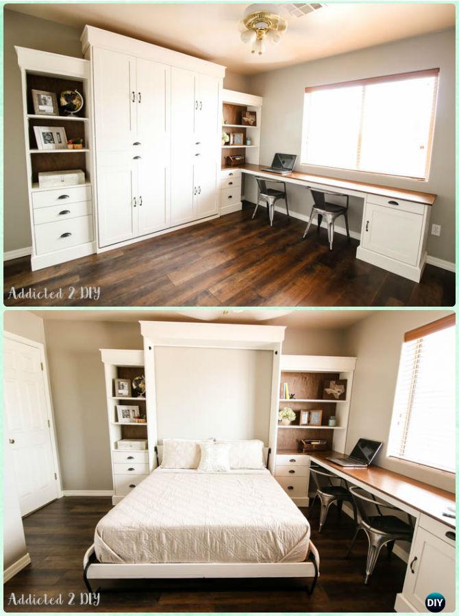 DIY Modern Farmhouse Murphy Bed Instructions - DIY Space Savvy Bed Frame Design Concepts Instructions 