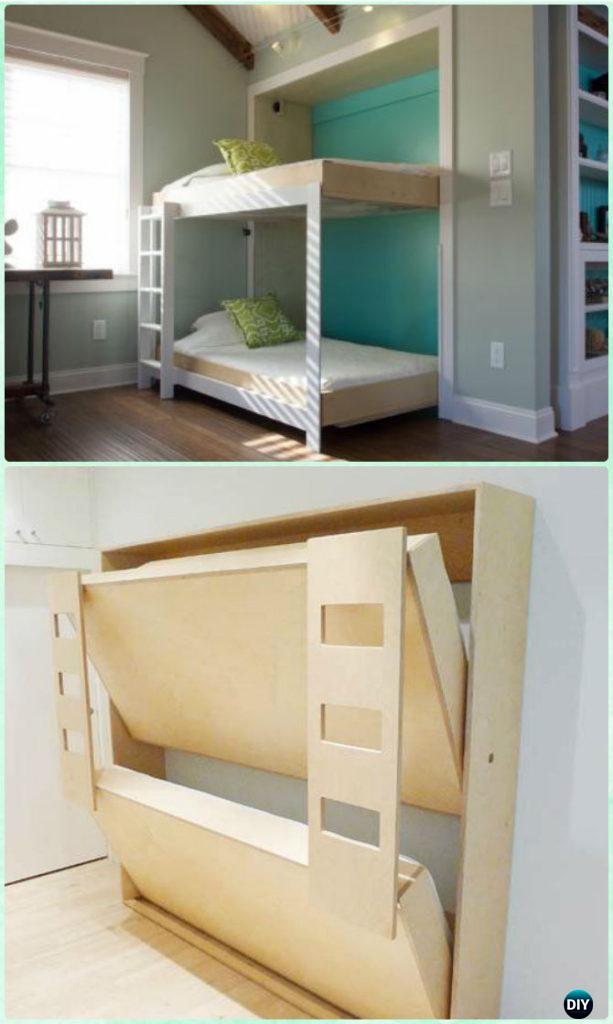 DIY Side-Fold Murphy Bunk Bed Instructions - DIY Space Savvy Bed Frame Design Concepts Instructions