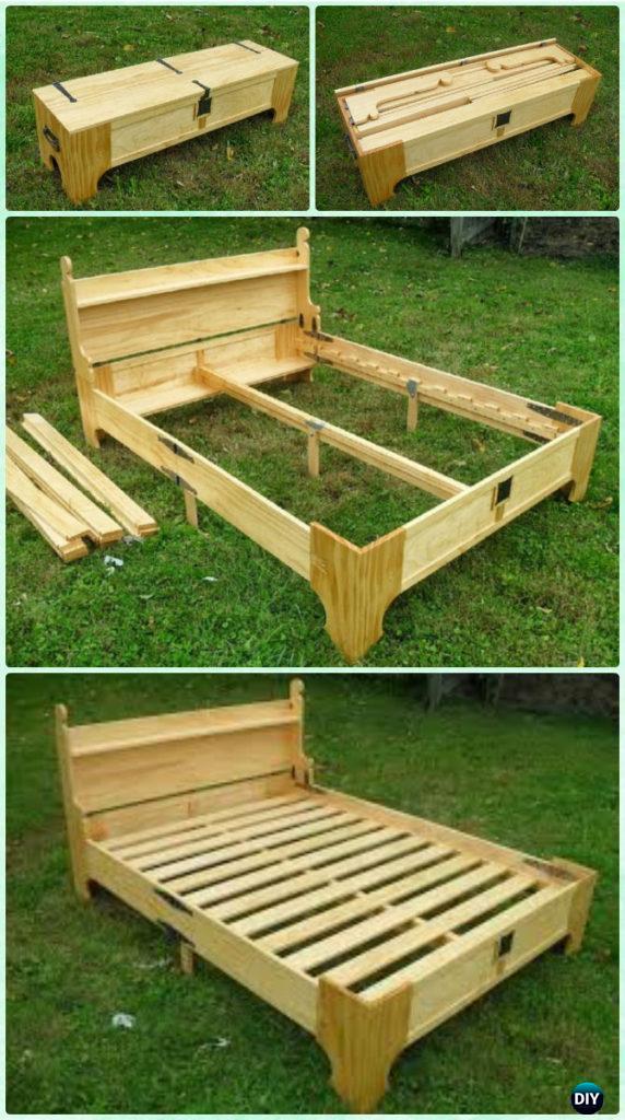 DIY Bed in a Box Free Plans - DIY Space Savvy Bed Frame Design Concepts Instructions