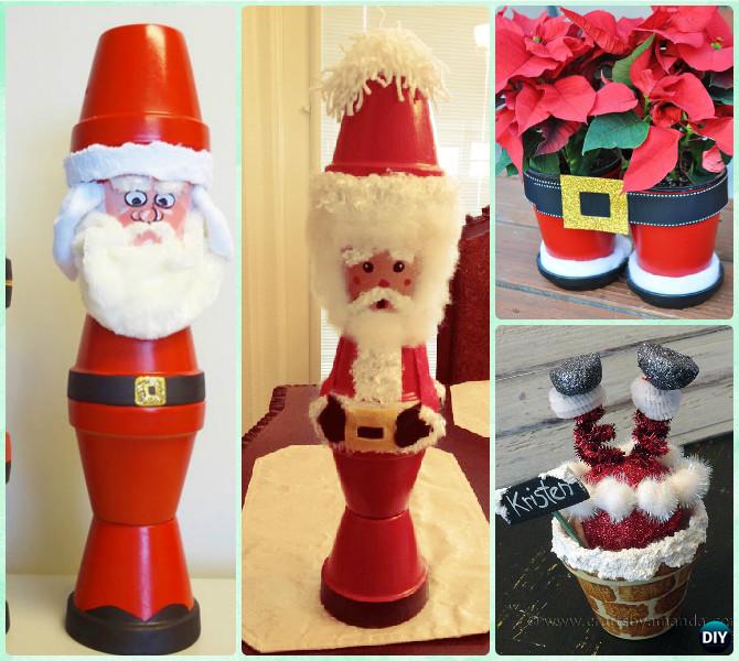 DIY Terra Cotta Clay Pot Christmas Craft Ideas Holiday Decoration