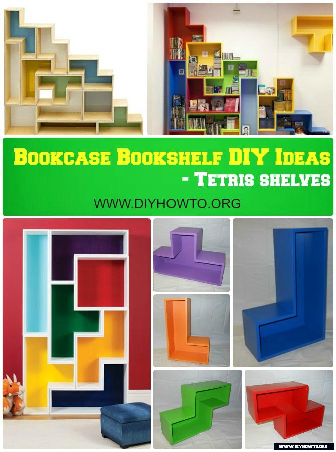 DIY Tetris Shelf Bookcase Instruction Free Plan