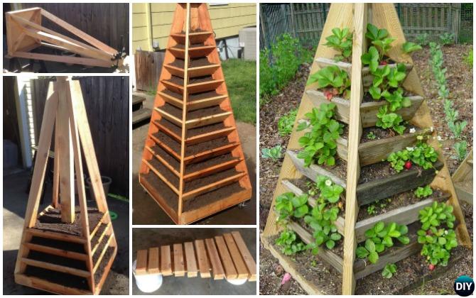 DIY Vertical Pyramid Tower Garden Planter 