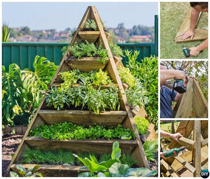 DIY Vertical Pyramid Tower Garden Planter 
