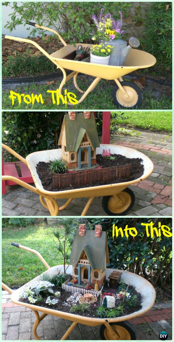 DIY Wheel Barrow Miniature Primitive Garden Instruction - DIY WheelBarrow Miniature Garden Projects DIY Wheel Barrow Miniature Primitive Garden Instruction - DIY WheelBarrow Miniature Garden Projects
