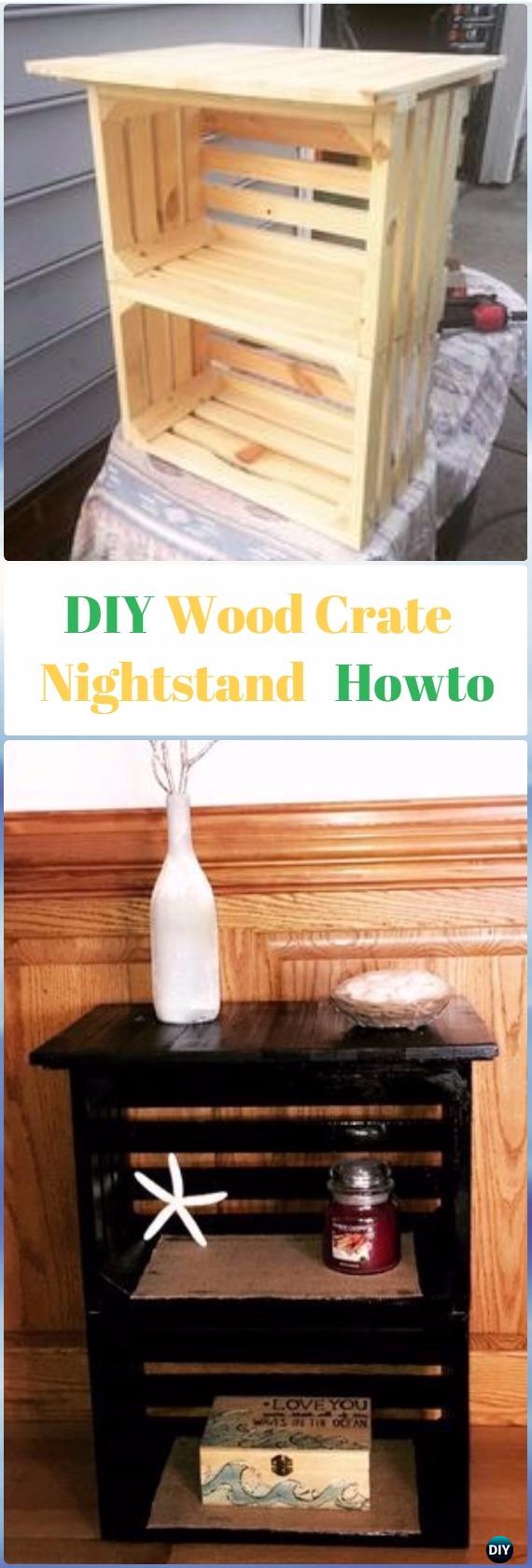 DIY Wood Crate Nightstand Instructions Video- DIY Wood Crate Furniture Ideas Projects