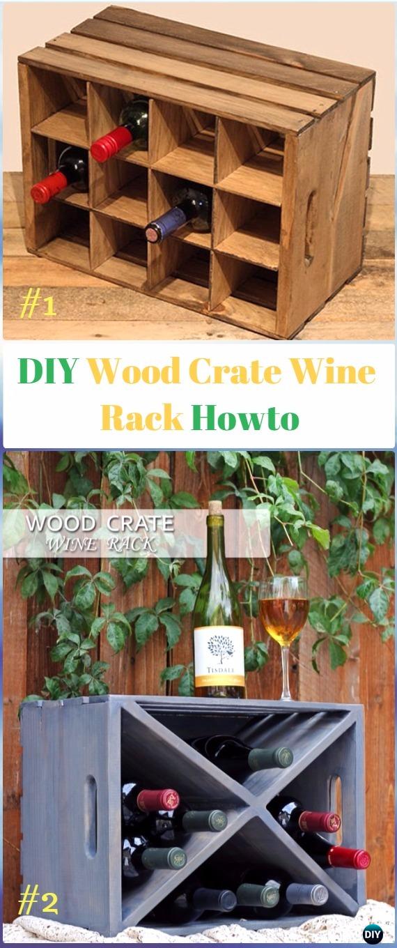 DIY Wood Crate Wine Rack Instructions - DIY Wood Crate Furniture Ideas Projects