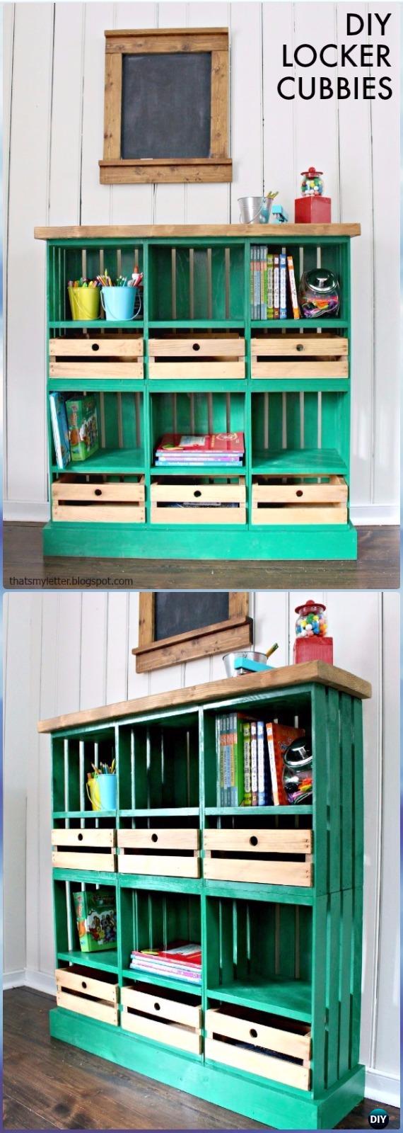 DIY Wood Crate Locker Cubbies Instructions - DIY Wood Crate Furniture Ideas Projects