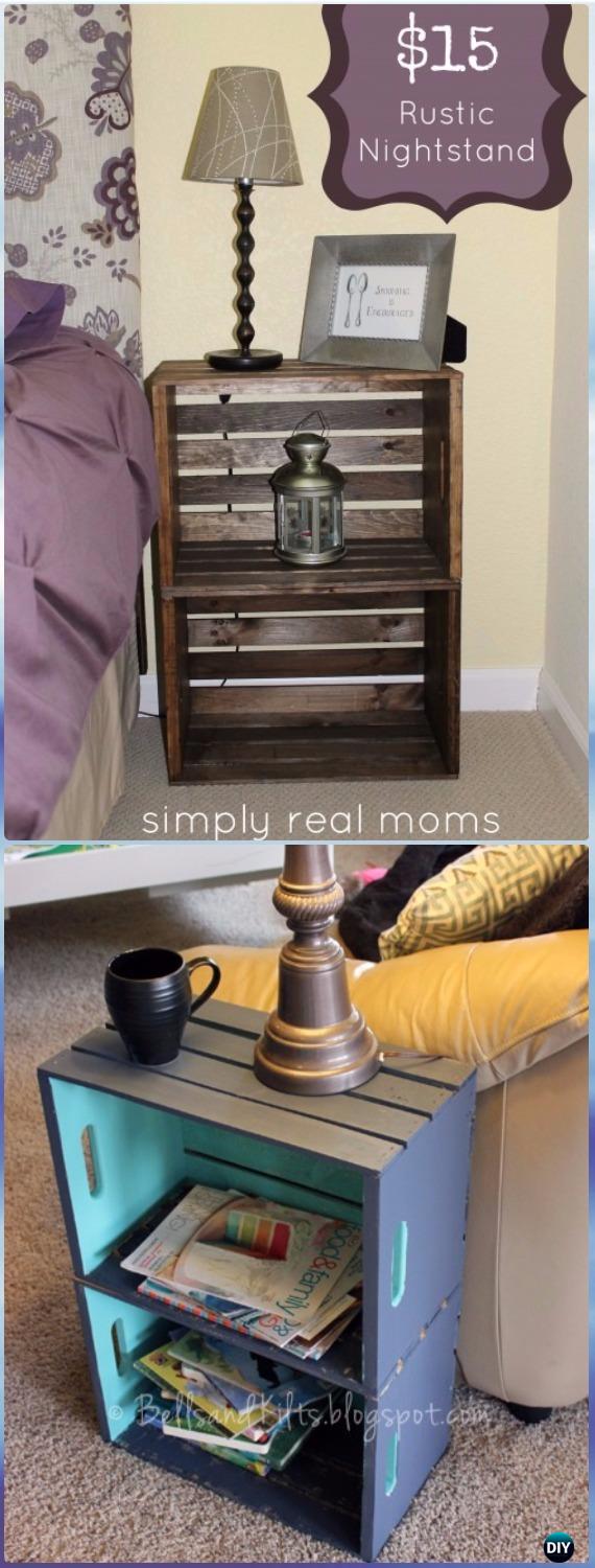 DIY Rustic Wood Crate Nightstand Instructions Video- DIY Wood Crate Furniture Ideas Projects