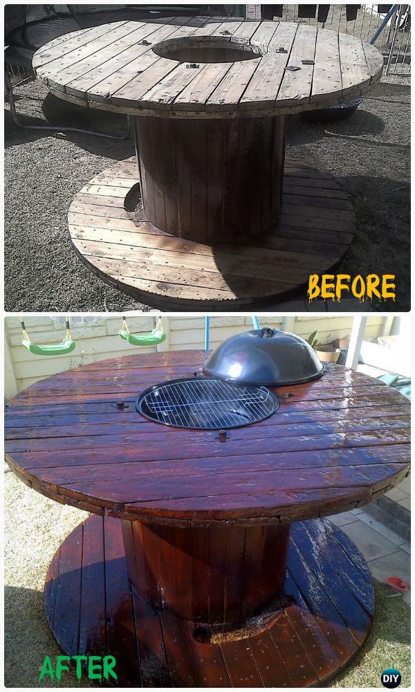 DIY Recycled Wood Cable Spool Furniture Ideas, Projects & Instructions