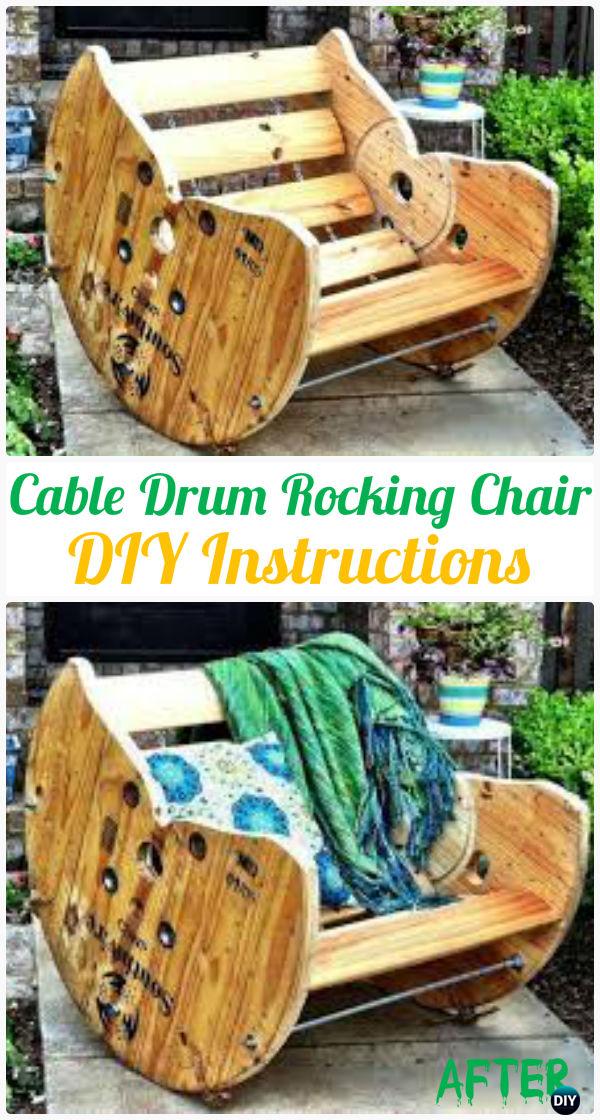 DIY Cable Spool Rocking Chair Instruction - Wood Wire Spool Recycle Ideas