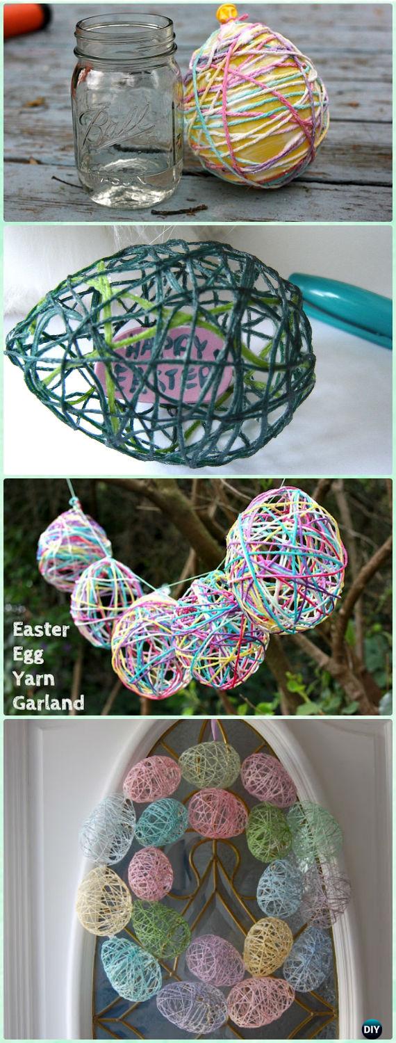 DIY Yarn Easter Egg Treats Wreath Instruction- Yarn Crafts Ideas No Crochet