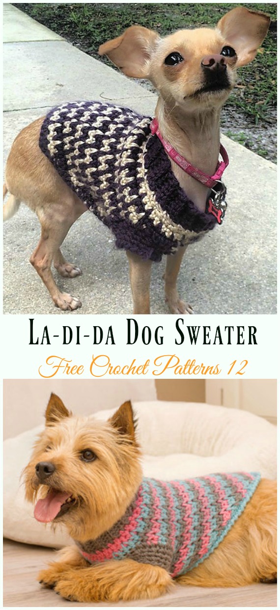 La-di-da Dog Sweater Crochet Free Pattern - #Dog; #Sweater; #Crochet; Free Patterns