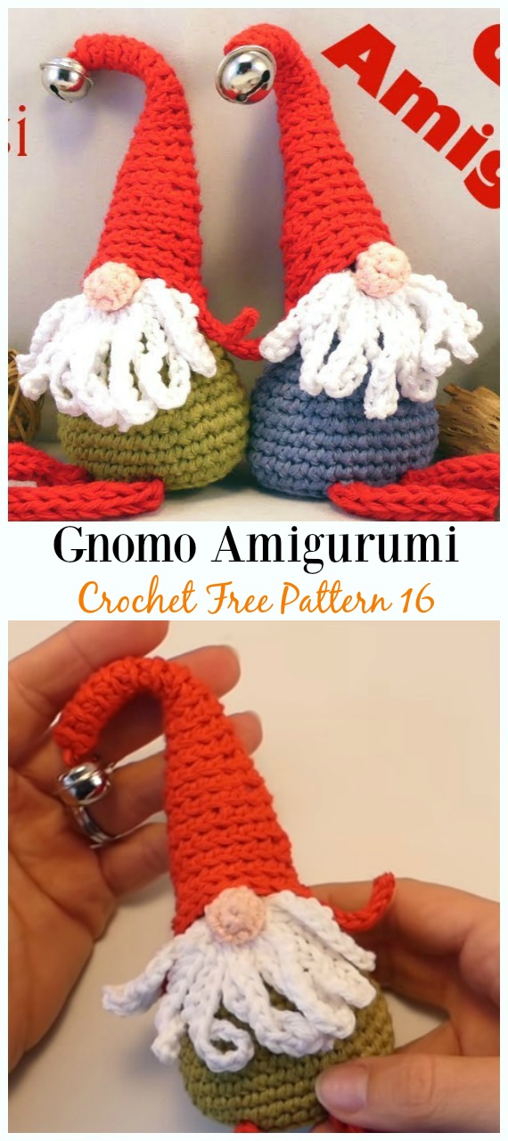 Gnome Amigurumi  Crochet Free Pattern -  Free#Amigurumi; #Gnome; Toy Softies Crochet Patterns
