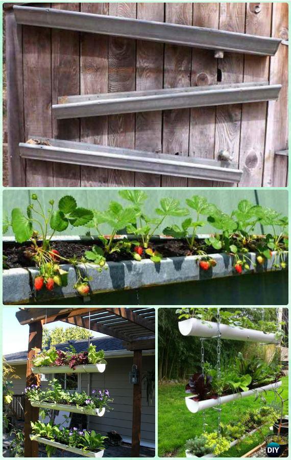 DIY Rain Gutter strawberry Planter Box Instruction-Gardening Tips to Grow Vertical Strawberries Gardens