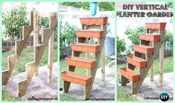 DIY Vertical Planter Box Garden Instruction-Gardening Tips to Grow Vertical Strawberries Gardens