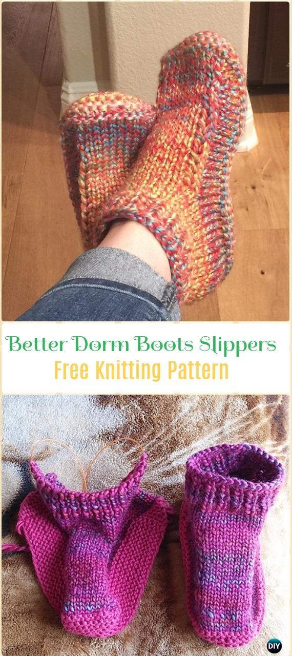slippers patterns knit adult boots knitting pattern knitted socks crochet easy better slipper dorm stitch diyhowto written loom ravelry shoes