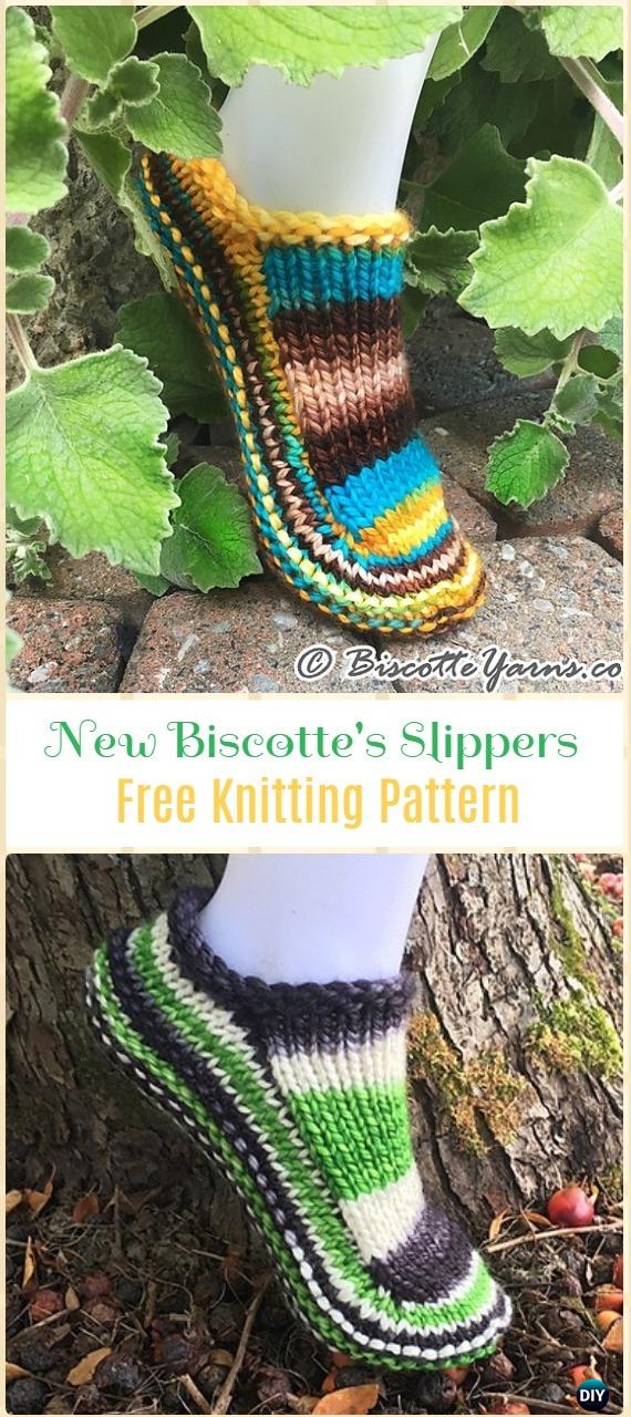 Knit New Biscotte's Slippers Free Pattern - Knit Adult Slippers Free Patterns