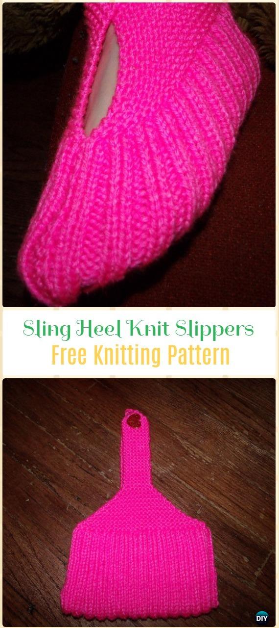 Knit Sling Heel Knit Slippers Free Pattern - Knit Adult Slippers Free Patterns