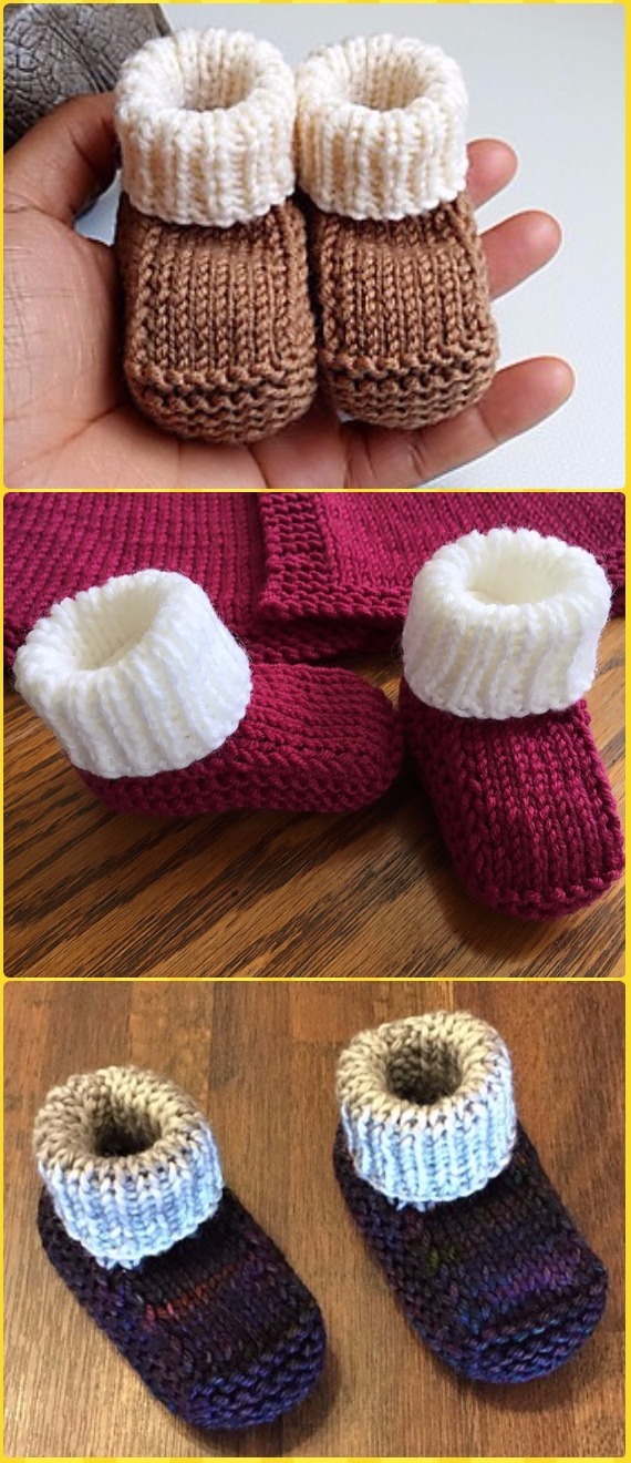 Knit Newborn booties Free Pattern Video - Knit Ankle High Baby Booties Free Patterns