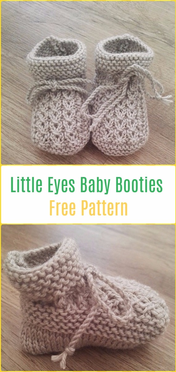 Knit Little-Eyes Free Pattern - Knit Ankle High Baby Booties Free Patterns